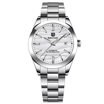 Relógio Automático Masculino Desert Dial Design Em Aço Inoxidável Impermeavel Branco