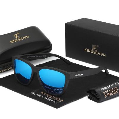 Óculos Desportivos Casuais Unissex Kingseven Polarizados Preto Azul
