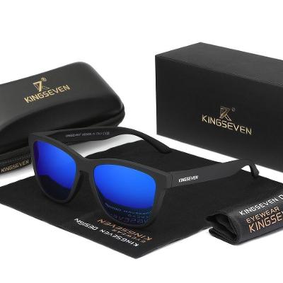 Óculos Desportivos Casuais Unissex Kingseven Polarizados Preto Azul Escuro