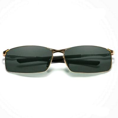Óculos De Sol Retangular Masculino Com Proteção Uv400 Polarizados Dourado