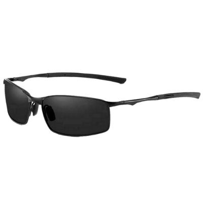 Óculos De Sol Retangular Masculino Com Proteção Uv400 Polarizados Preto