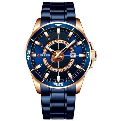 Relógio De Pulso Masculino Esportivo De Quartzo à Prova D'água Em Aço Inoxidável Azul