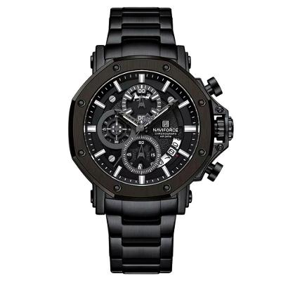 Relógio De Quartzo De Aço Inoxidável Masculino Impermeável Luminoso Esportivo Preto