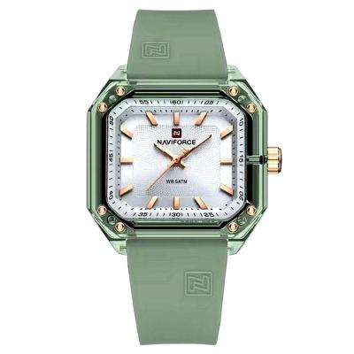 Relógio Feminino Pulseira De Silicone Classico Quadrado Elegante Impermeável 50m Verde Sublime