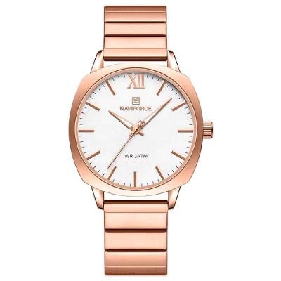 Relógio De Pulso Quartzo Em Aço Inoxidável Feminino Impermeavel Casual Rose