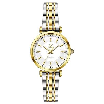 Relógio De Pulso Feminino Casual Ultra Fino Em Aço Inoxidavel Impermeavel 3atm Dourado
