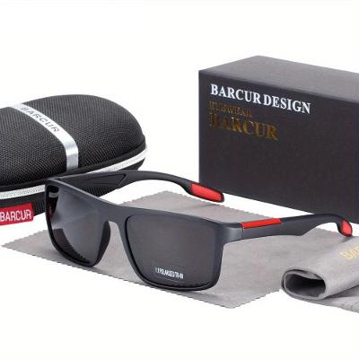 Óculos De Sol Polarizados Ultraleves Com Armação Tr90 E Proteção Uv400 Para Homens Vermelho Cinza