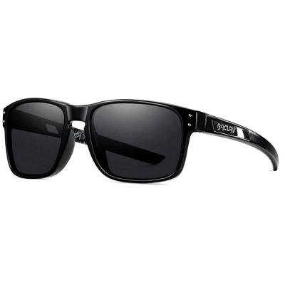 Óculos Esportivos Ultra Leve Moldura Confortável Tr-90 Lente Polarizada Uv400 Preto Fosco