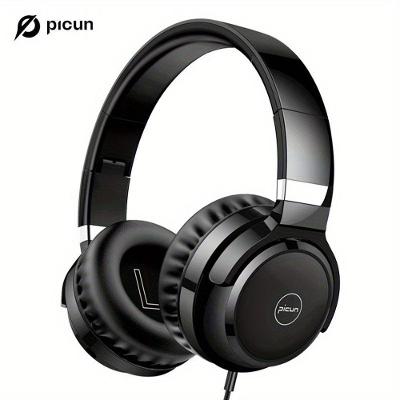 Fone De Ouvido Picun C60 Leves E Dobrveis Com Microfone E Graves Estéreo Preto