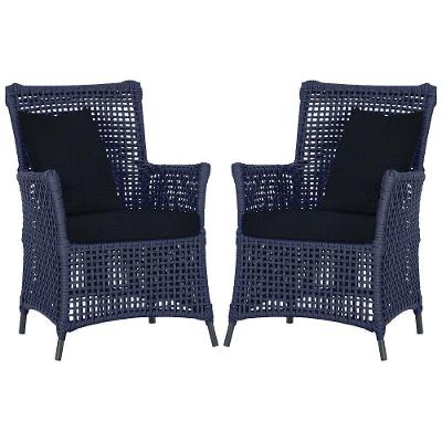 Poltronas Igapó Alumínio Pintura Preta Corda Náutica E12 Azul