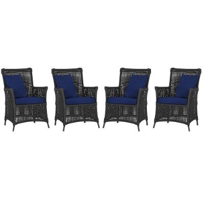 4 Poltronas Igapó Alumínio Pintura Preta Corda Náutica E10 Preto
