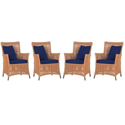 4 Poltronas Igapó Alumínio Pintura Marrom Corda Náutica E10 Terra Cota