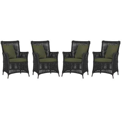 4 Poltronas Igapó Alumínio Pintura Marrom Corda Náutica E13 Preto