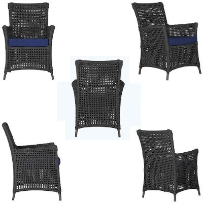 4 Poltronas Igapó Alumínio Pintura Marrom Corda Náutica E10 Preto
