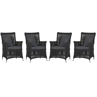 4 Poltronas Igapó Alumínio Pintura Fendi Corda Náutica E11 Preto