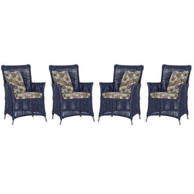 4 Poltronas Igapó Alumínio Pintura Fendi Corda Náutica E6 Azul