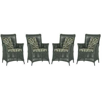 4 Poltronas Igapó Alumínio Pintura Preta Corda Náutica E5 Verde