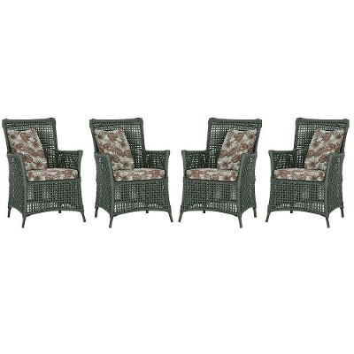 4 Poltronas Igapó Alumínio Pintura Marrom Corda Náutica E6 Verde