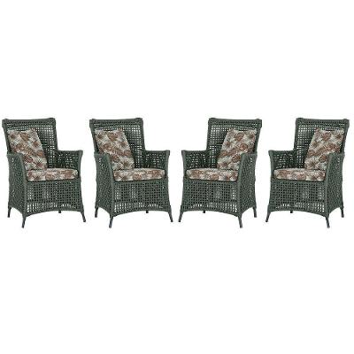 4 Poltronas Igapó Alumínio Micro Pintura Preta Corda Náutica Verde