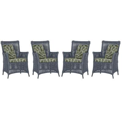 4 Poltronas Igapó Alumínio Pintura Preta Corda Náutica E5 Prata