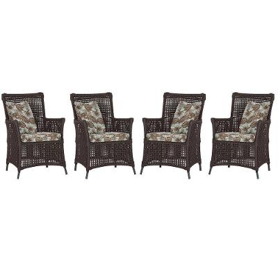 4 Poltronas Igapó Alumínio Micro Pintura Preta Corda Náutica Marrom