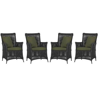 4 Poltronas Igapó Alumínio Pintura Preta Corda Náutica E13 Preto