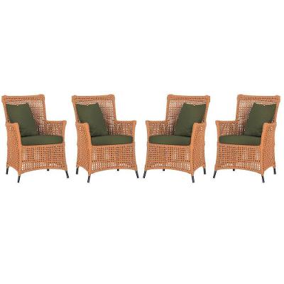 4 Poltronas Igapó Alumínio Pintura Preta Corda Náutica E13 Terra Cota