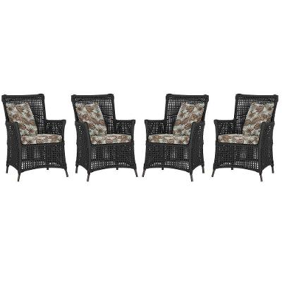 4 Poltronas Igapó Alumínio Pintura Marrom Corda Náutica E6 Preto