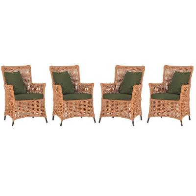 4 Poltronas Igapó Alumínio Pintura Marrom Corda Náutica E13 Terra Cota