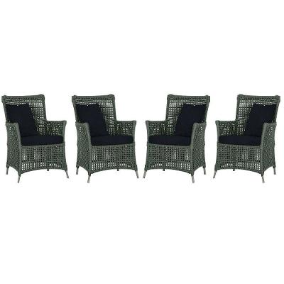 4 Poltronas Igapó Alumínio Pintura Fendi Corda Náutica E12 Verde