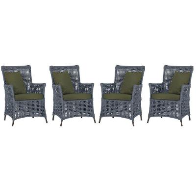 4 Poltronas Igapó Alumínio Pintura Marrom Corda Náutica E13 Prata