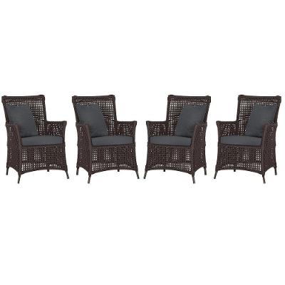 4 Poltronas Igapó Alumínio Pintura Marrom Corda Náutica E11 Marrom