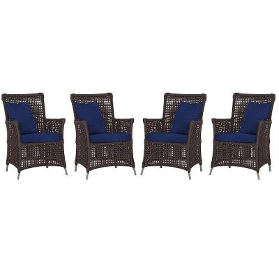 4 Poltronas Igapó Alumínio Pintura Fendi Corda Náutica E10 Marrom