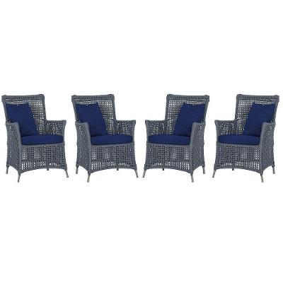 4 Poltronas Igapó Alumínio Pintura Fendi Corda Náutica E10 Prata
