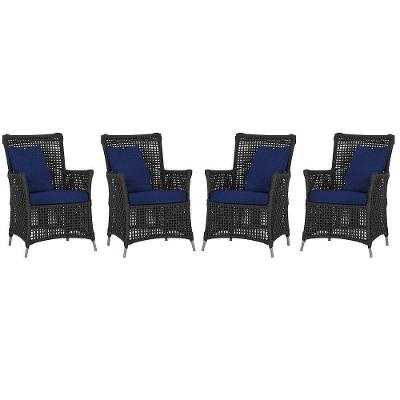 4 Poltronas Igapó Alumínio Pintura Fendi Corda Náutica E10 Preto