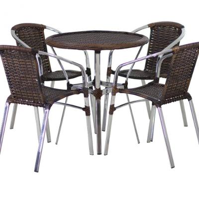 Conjunto Cadeiras Floripa E Mesa Com Tampo Tramado Argila
