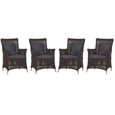 4 Poltronas Igapó Alumínio Pintura Fendi Corda Náutica E11 Marrom