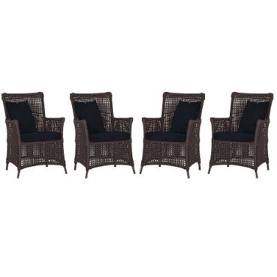 4 Poltronas Igapó Alumínio Pintura Marrom Corda Náutica E12 Marrom