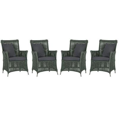 4 Poltronas Igapó Alumínio Pintura Fendi Corda Náutica E11 Verde