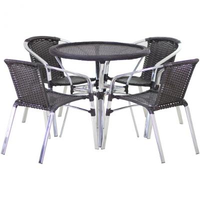 Conjunto Cadeiras Floripa E Mesa Com Tampo Tramado Preto