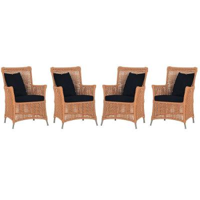 4 Poltronas Igapó Alumínio Pintura Fendi Corda Náutica E12 Terra Cota
