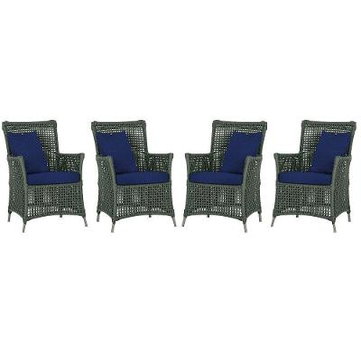 4 Poltronas Igapó Alumínio Pintura Fendi Corda Náutica E10 Verde