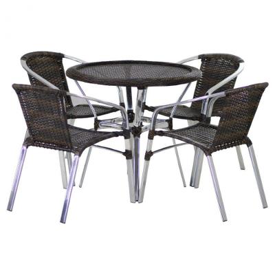 Conjunto Cadeiras Floripa E Mesa Com Tampo Tramado Pedra Ferro