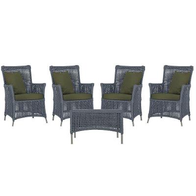 4 Poltronas E 1 Mesa Igapó Alumínio Fendi Corda Náutica E13 Prata
