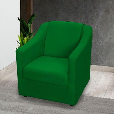 Poltrona Decorativa Mila Pé De Plástico Cromado - Verde Suede