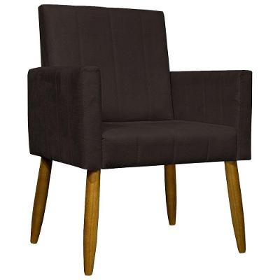Poltrona Decorativa Mari - Marrom Suede