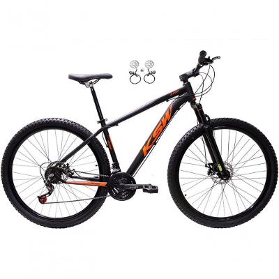 Bicicleta Aro 29 Ksw Xlt 24v Freios Disco Hidráulicos Garfo Suspensão - Preto/laranja Tam.17