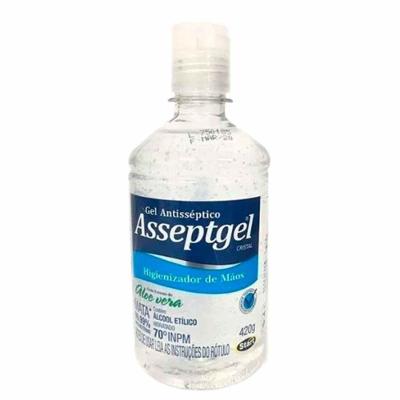 Alcool Gel Asseptgel Pump Cristal 420g