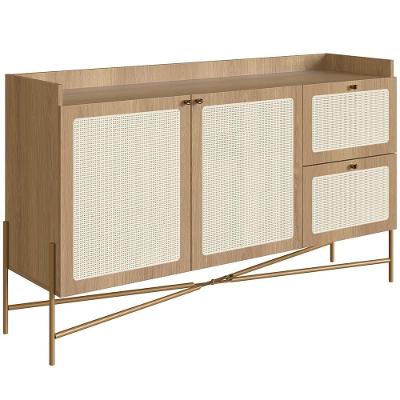 Aparador Buffet Para Sala De Jantar 139cm Industrial Indy A03 Hanover Dourado