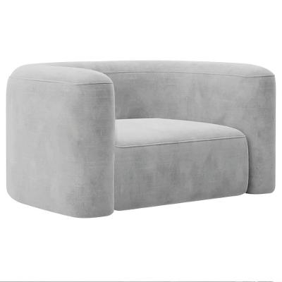 Poltrona Decorativa Sala De Estar Recepção Melina Linho - Amarena Moveis Cor Cinza Claro
